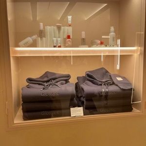 Black Embroidered Glossier Hoodie